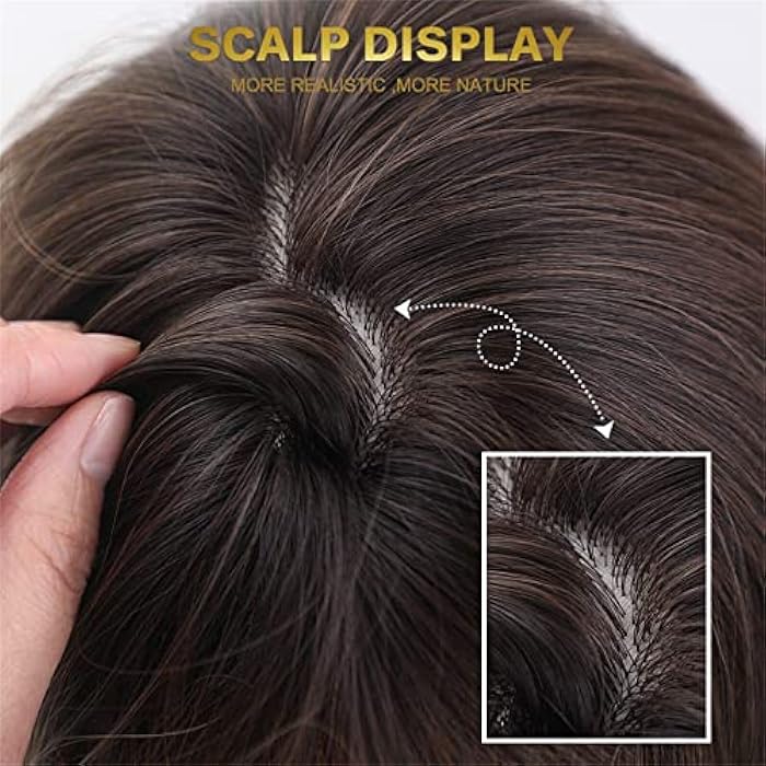 Arabest Long Wave Wigs with Bangs, Natural Curly Wavy Hair Brown Color Synthetic Wigs with Neat Bangs, Can Modify Heat Resistant Weave Wigs, Women Wigs for Daily Party Cosplay - Image 4